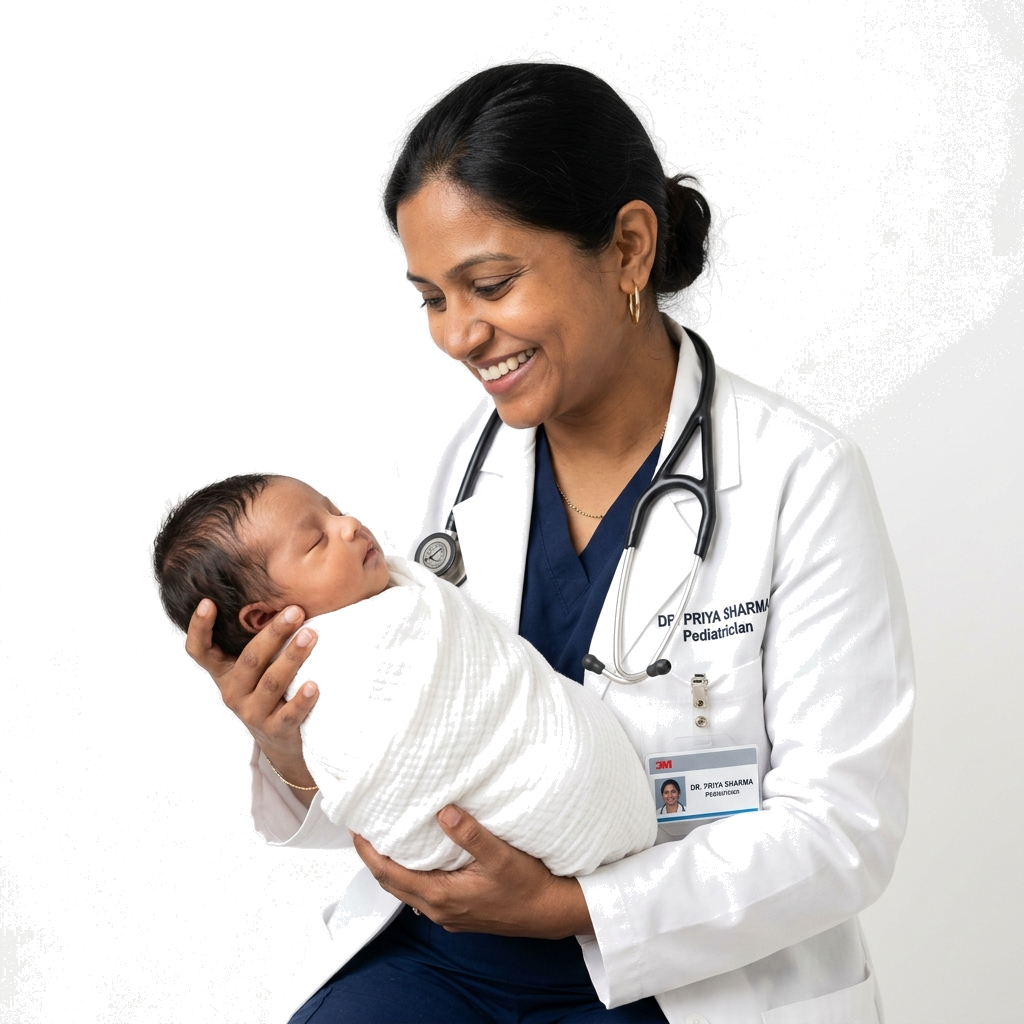NICE Hospital Doctor with Newborn